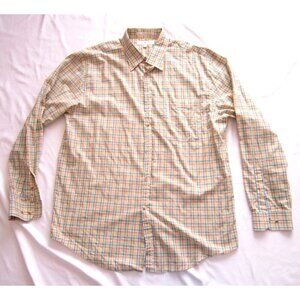 Men Joseph Abbound Cotton Plaid Long Sleeve Button Shirt Sz L (MT507)
